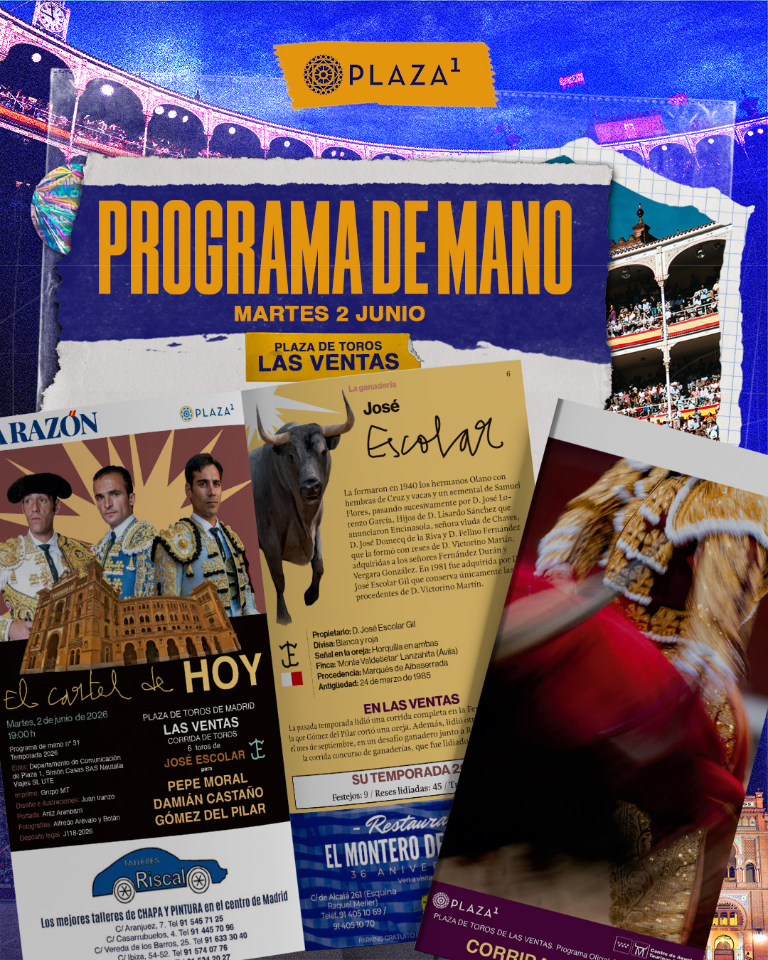 Programa de mano corrida toros 2 junio