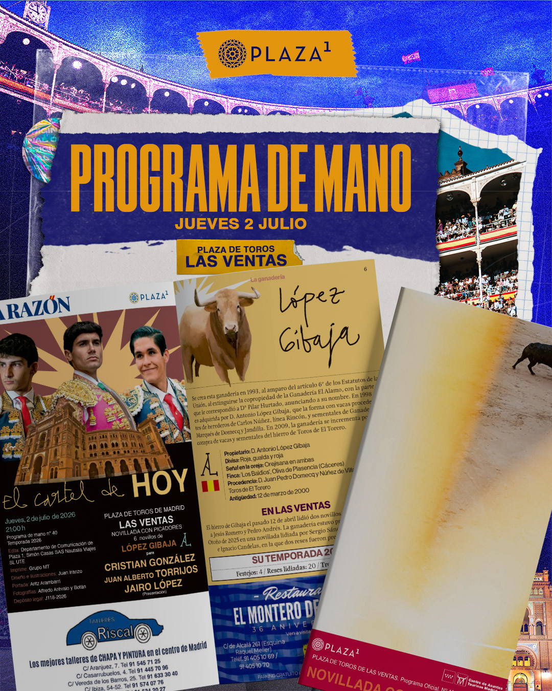 Programa de mano  novillada 2 julio