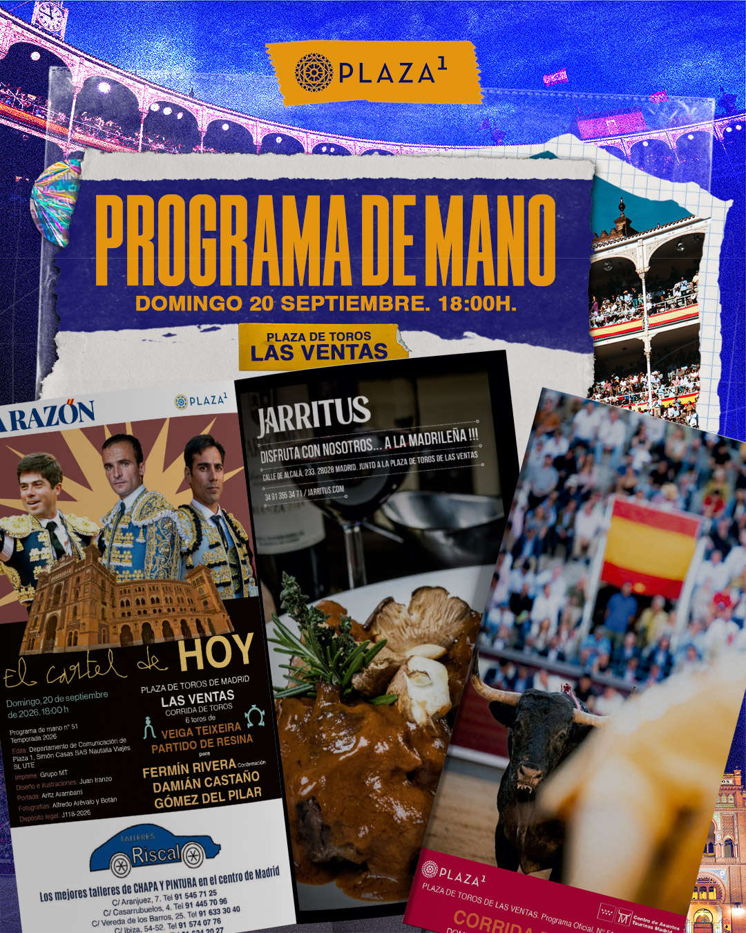 Programa de mano corrida de toros desafío ganadero 20 septiembre