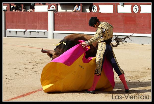 Juan José Padilla saludó con gusto al toro de su vuelta a Madrid.